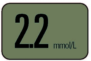 A screen with exceedingly large digits two and two, and a very small decimal point between the digits.