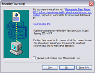 Screenshot: dialog with technical, scary language