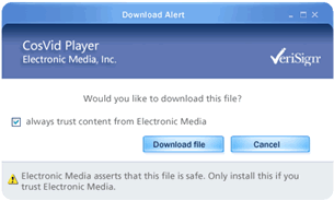 Screenshot: dialog with softer visual appearance, but which has a lot of words
