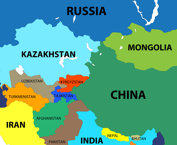 Map showing Kyrgyzstan