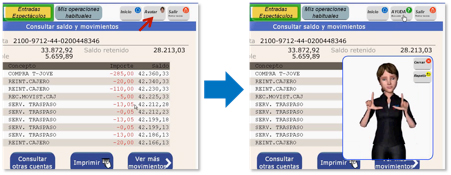 ATM interface with signing avatars.