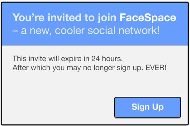 Dialog box shows limited time to register